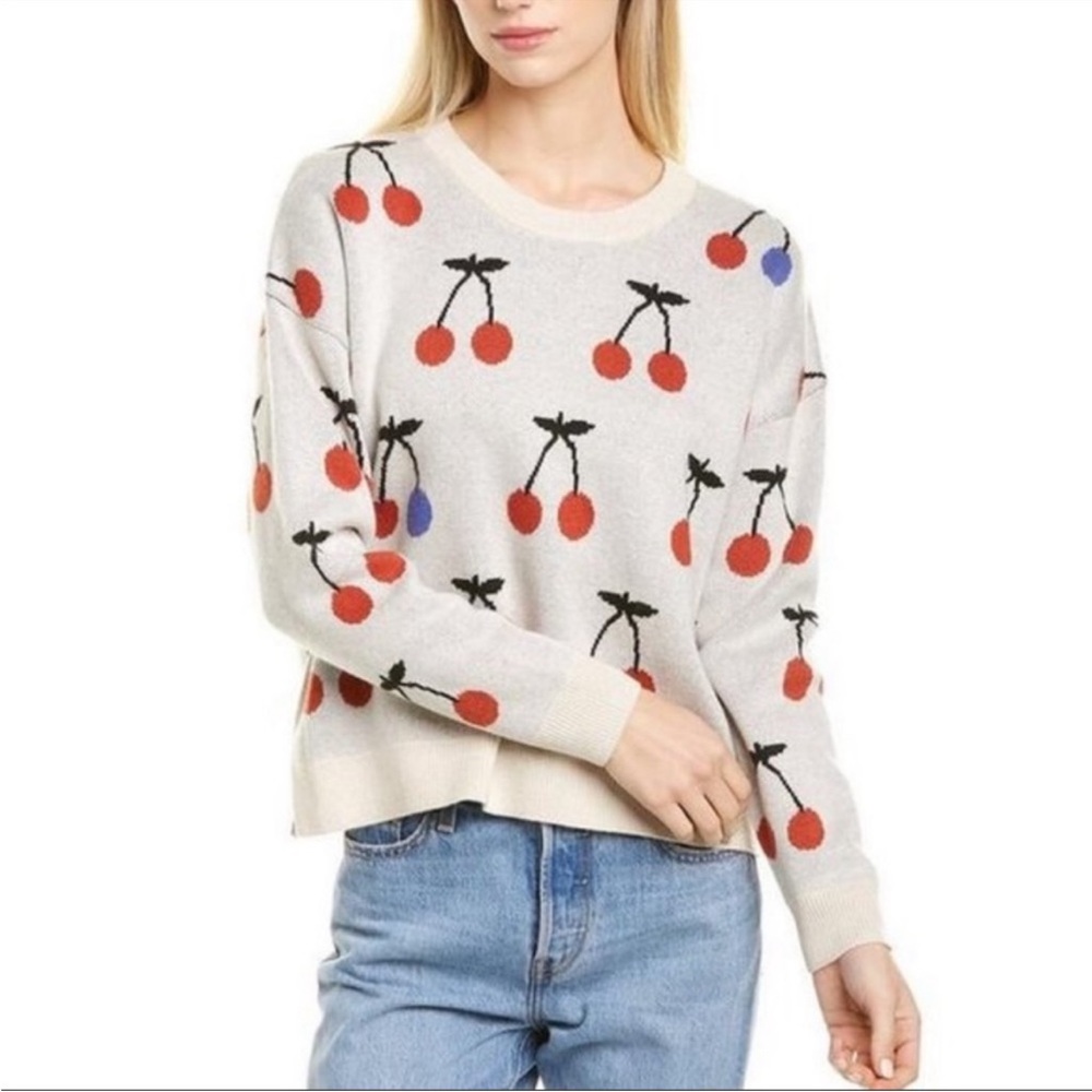 Madewell Cherry Jacquard Pullover Sweater size xxs